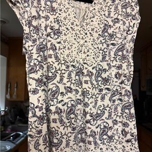 La SENZA Cream and Blue Paisley Blouse